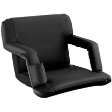 Black Adjustable and Foldable Bleacher Chair