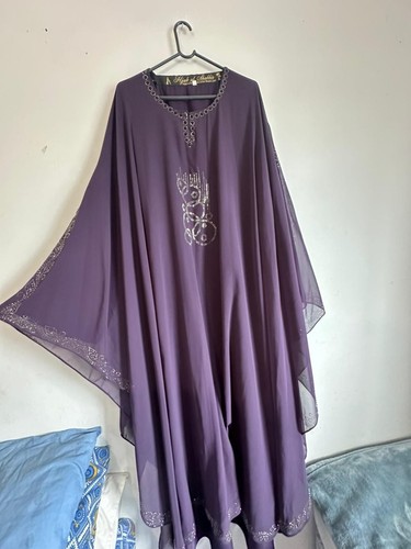 Fancy purple abaya premium - fancy,