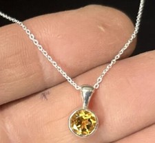 Faceted citrine sterling