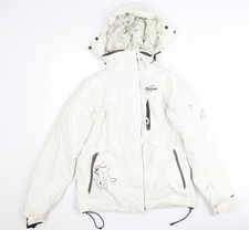 Trespass Women’s White Ski Jacket S Waterproof Windproof Hooded