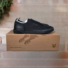 Lyle & Scott Canvas Mens Shoes UK 8 EU 42 Black Lace Up Mitchell FW1008 New✅️