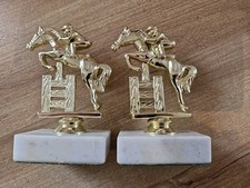 TWO EQUESTRIAN HORSE JUMPING TROPHIES