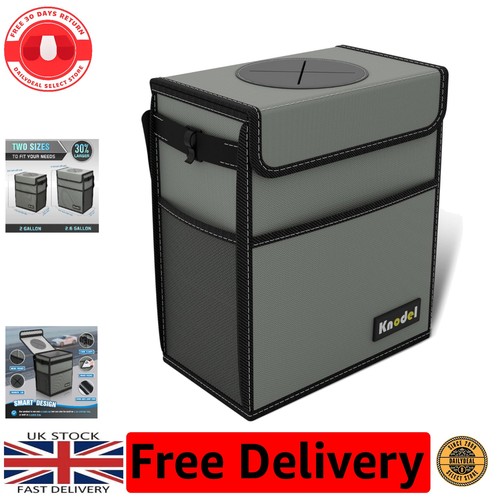 Large grey car trash bin - trash,