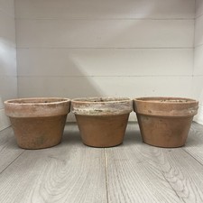 3 Vintage Terracotta Pots 17cm