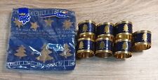 Vintage Brass/Ceramic Christmas Tree Napkin Holders X7 With Napkins