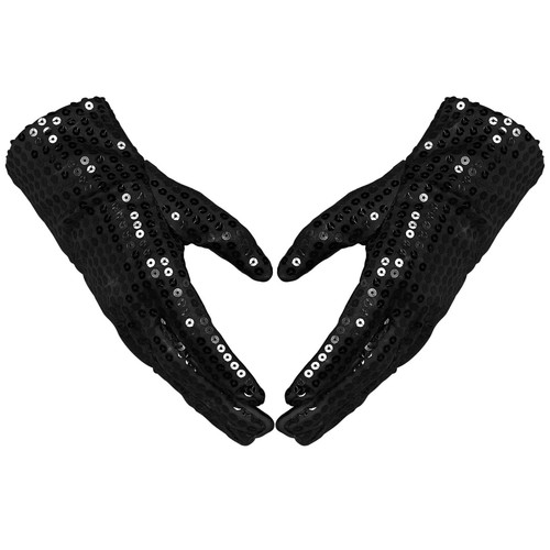 Pairs black sequin gloves - 2, of