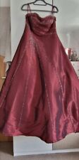Ladies Burgundy Prom Bridesmaid Long Dress Size UK 12/14