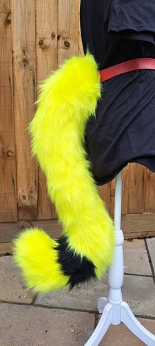 Yellow with black stripe - , furry