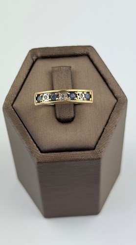 Sapphire and diamond 9ct - and,