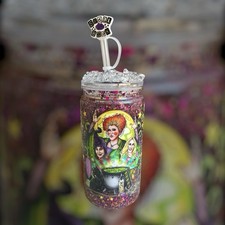 16 oz Acrylic 3 Sisters Glitter Snow Globe Tumbler with Lid and Straw