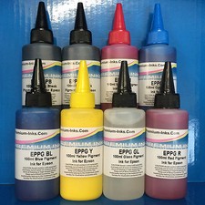 8X100ml PIGMENT PRINTER INK REFILL BOTTLES FITS EPSON STYLUS PHOTO R800 R1800 