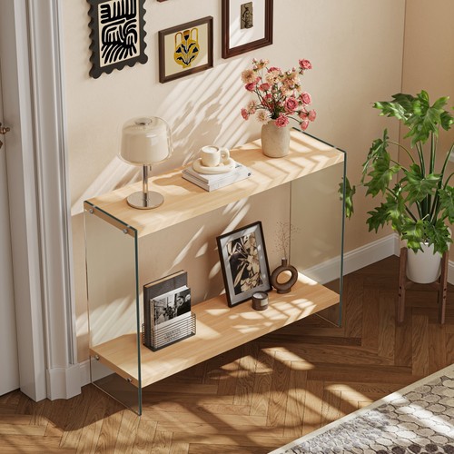 Modern glass console table - glass,