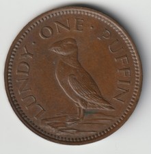1929 - Lundy - Martin Harman One Puffin coin