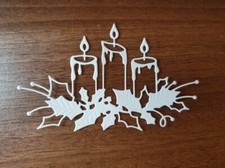 6 x Memory Box Glowing Candles Die Cuts in White - Card Making, Christmas etc