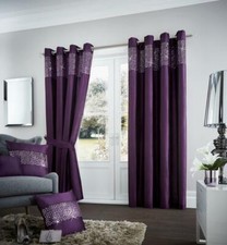 Aviv Silk Curtains Pair with