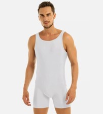 Men's All in One Silky Gymnastic One-Piece Mens Leotard Bodysuit Wrestling Suit