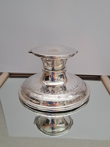Arts crafts silver inkwell - crafts,