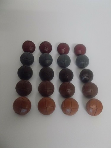Leather look buttons 18mm - 10, x
