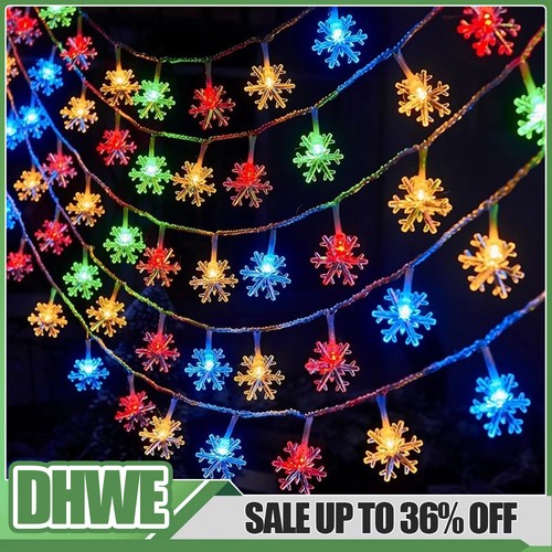 Led snowflake fairy lights - led,