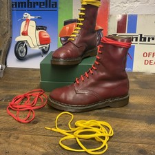 VINTAGE DR MARTENS OXBLOOD UK9 MADE IN ENGLAND BOOTS EU43 Skinhead DM’s 10 hole 
