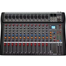 DEPUSHENG DX12 Professional Audio Mixer 12 Channel Studio Audio Console USB UK