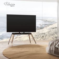 FITUEYES Design Modern TV Stand for 65-88 inch TVsWood Iron TV Furniture Picasso