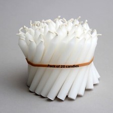 White Christingle Candles 4 1/2" x 1/2" (20 pack) Votive Candles