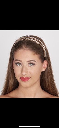 Gold hair band - , diamante
