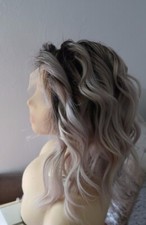 Sandra blonde palette champagne blonde ombre wavy Brazilian human Hair lace Wig