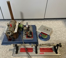 WILESCO Stationary Steam Engine, Bar & belts, Dynamo with light and circular saw