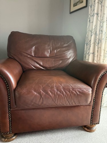 Two leather armchairs - leather,