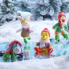 Disney Store Winnie The Pooh Mini Bean Bag Tigger 9" Ice Skating Xmas 21cm