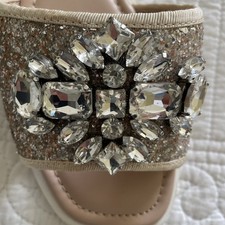 New Miss KG Silver Crystal Sparkle Slip On Shoes Mules EUR 38 UK 5 RRP £49