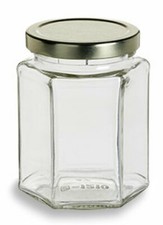 Hexagon Glass Jars 9 oz (270
