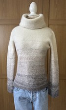Marks & Spencer Ombre Funnel Neck Jumper UK 6/8 Lambswool Angora Soft Knit