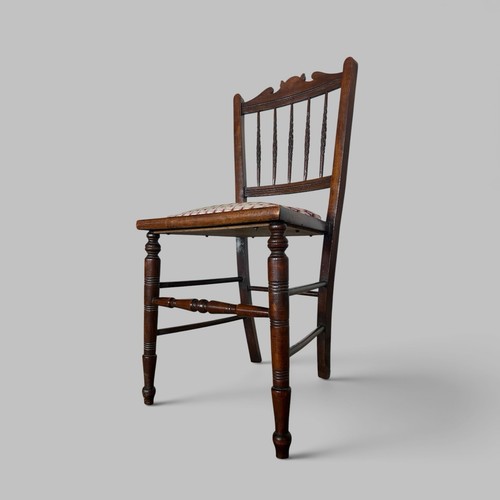 Edwardian oak side chair - edwardian, with