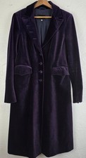 Coast Purple Velvet Coat Jacket Medium 14 Overcoat Goth Vampire Opera Cotton