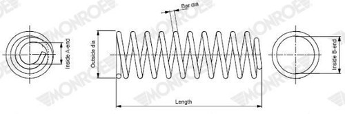 Monroe front coil spring fits - front,