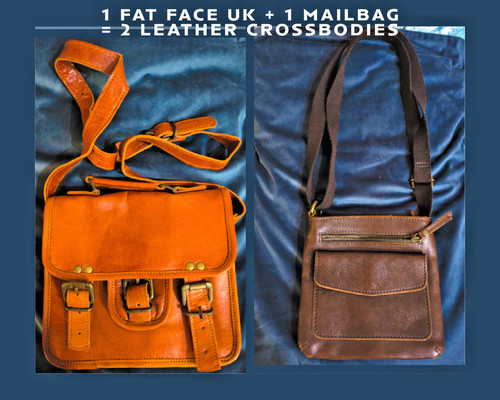 Lot rust leather mailbag - lot,