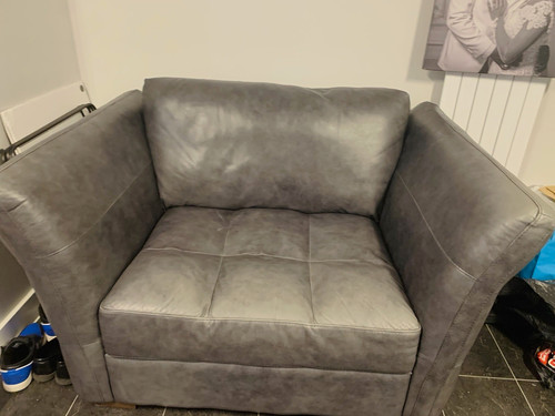 Grey leather upholstered - grey,
