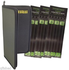 18 X HAIR RIGS AND GREEN RIG WALLET. CARP HOOKS FISHING TACKLE