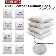 Duck Feather Cushion Pads Pack of 2 Inner/Insert Extra Deep Filled Plump Cushion