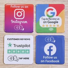 NFC Social Media Plaque with QR Code for Instagram, Facebook, TikTok, WhatsApp