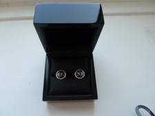 Fab  Frey Wille Manhattan Cabochon Stud Earrings White Rhodium Plated