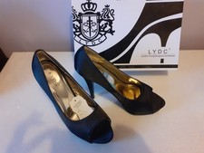 BNIB New Black Satin Stilettos