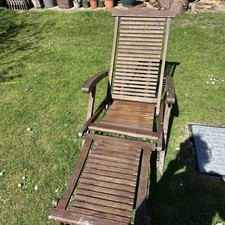 Teak Steamer Chairs  Set of 2