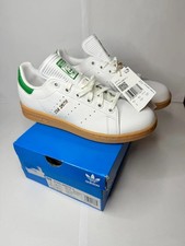 New Adidas Stan Smith J – White/Green with Gum Sole – Size UK 4.5
