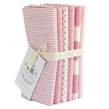 Tilda Fabric Fat Quarters Permanent Classic Basics 50 x 55cm Pink Bundle of 6