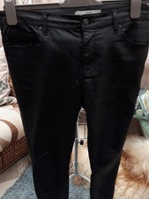 Ladies Jeans by Topshop MOTO, W 34, L32, coated Leigh, black, stretch VVGC 17