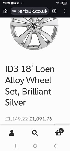 Genuine id3 alloy wheels - genuine, vw